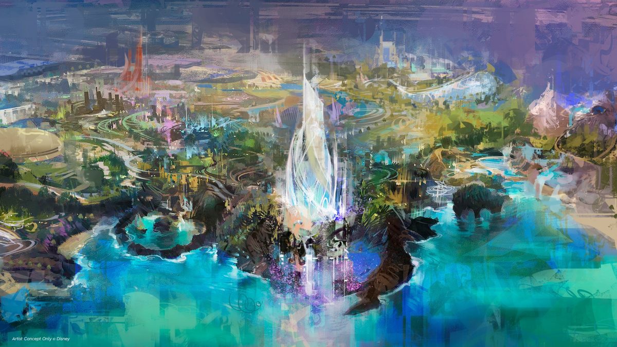 Rendering oficial do Disneyland Abu Dhabi na Yas Island — Artist Concept Only © Disney